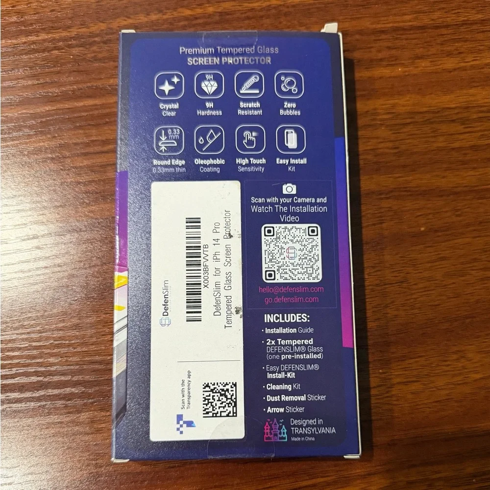 Tempered Glass Screen Protector for iPhone 14 Pro - Black
